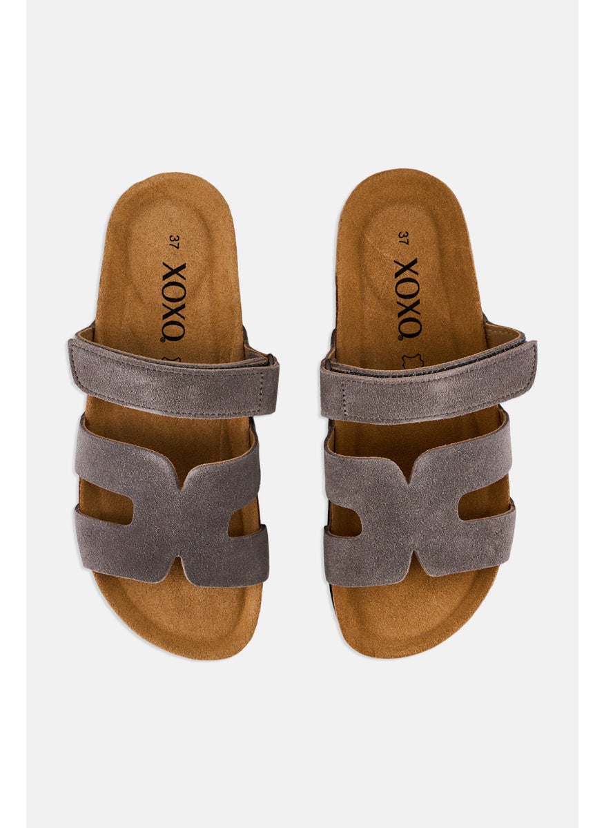 Women Slip On Sandals, Grey