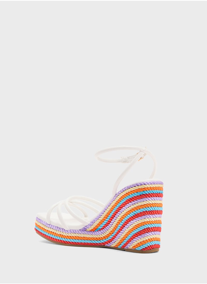 Strappy Ankle Strap Color Pop Wedge Sandal