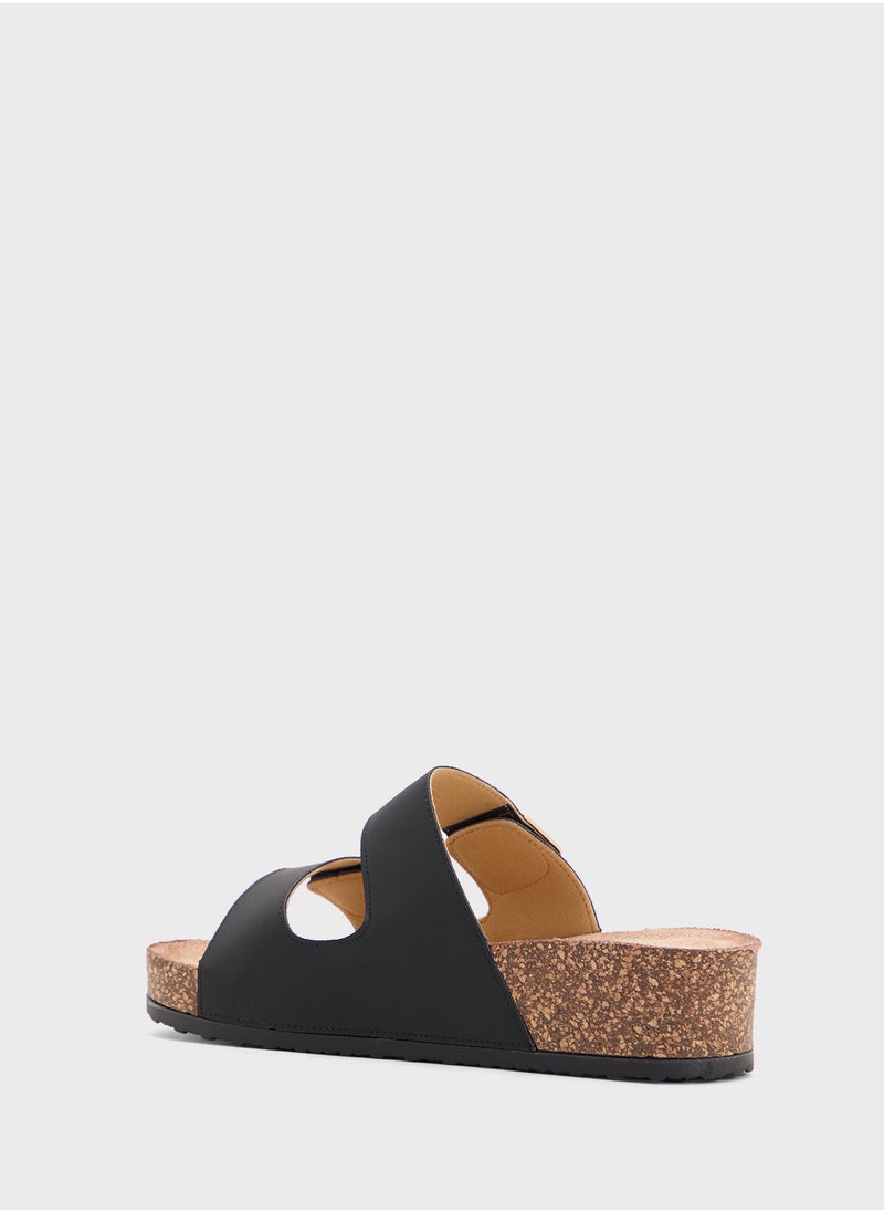 Chunky Trim Double Strap Sandal