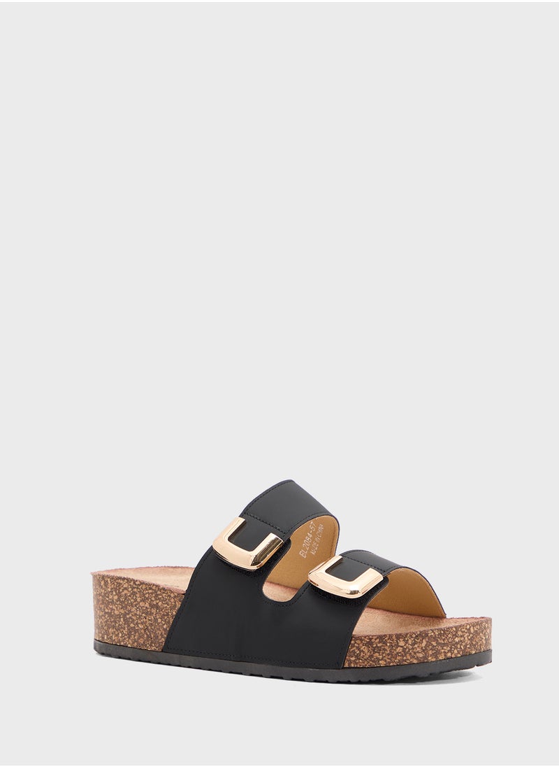 Chunky Trim Double Strap Sandal