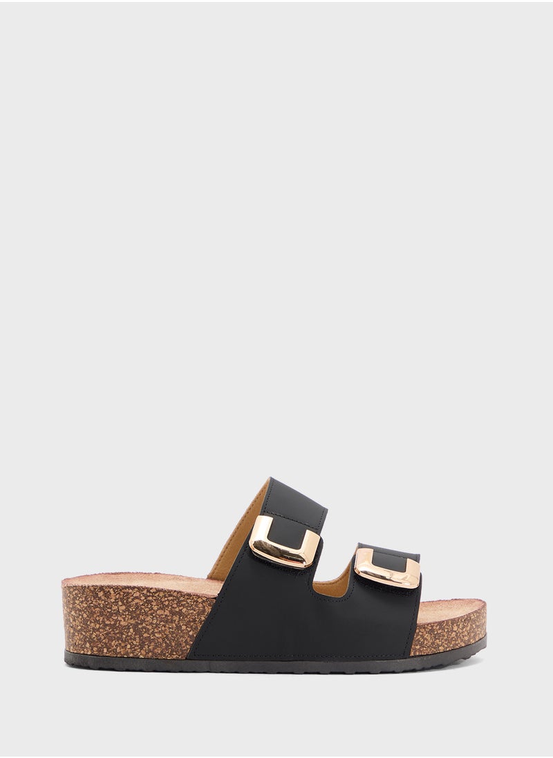 Chunky Trim Double Strap Sandal