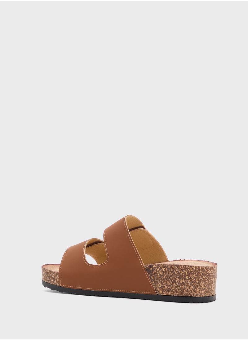 Chunky Trim Double Strap Sandal