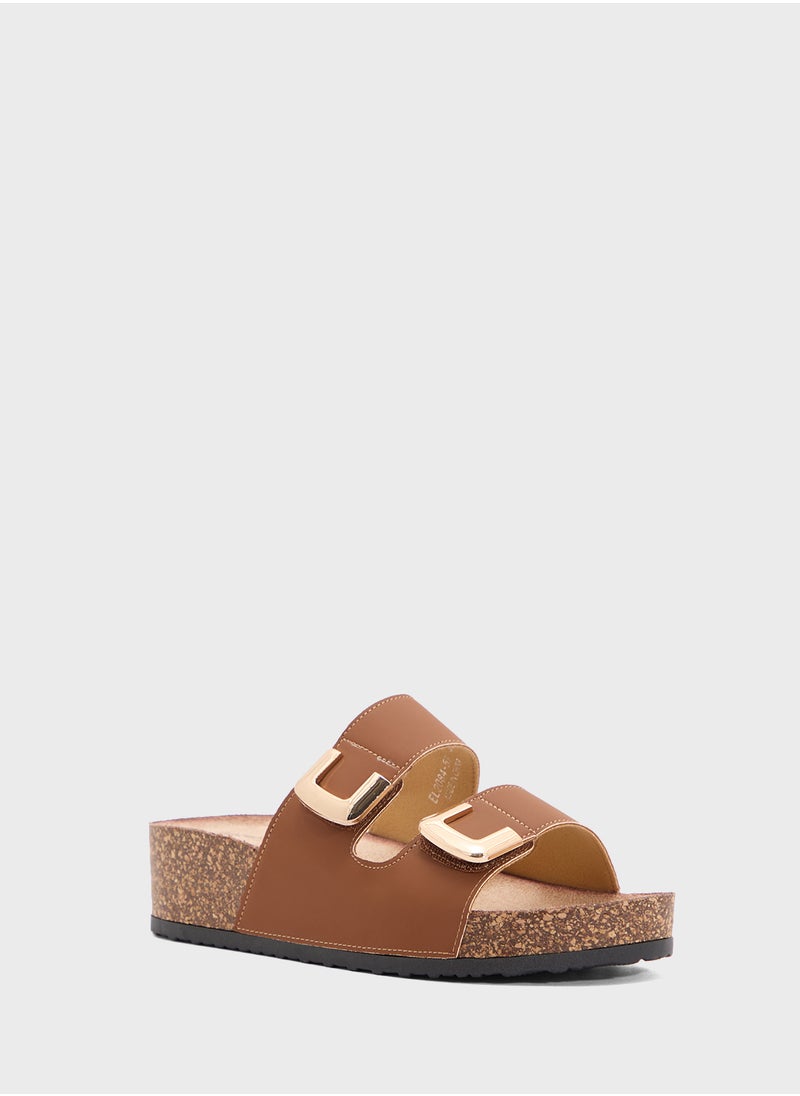 Chunky Trim Double Strap Sandal