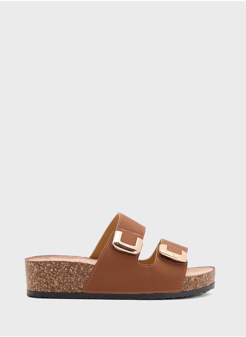 Chunky Trim Double Strap Sandal