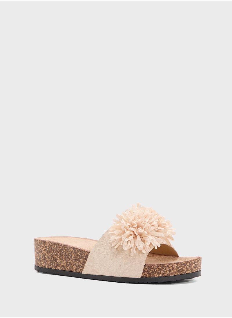 Oversized Floral  Flat Sandal