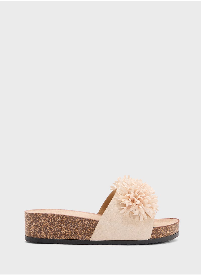 Oversized Floral  Flat Sandal