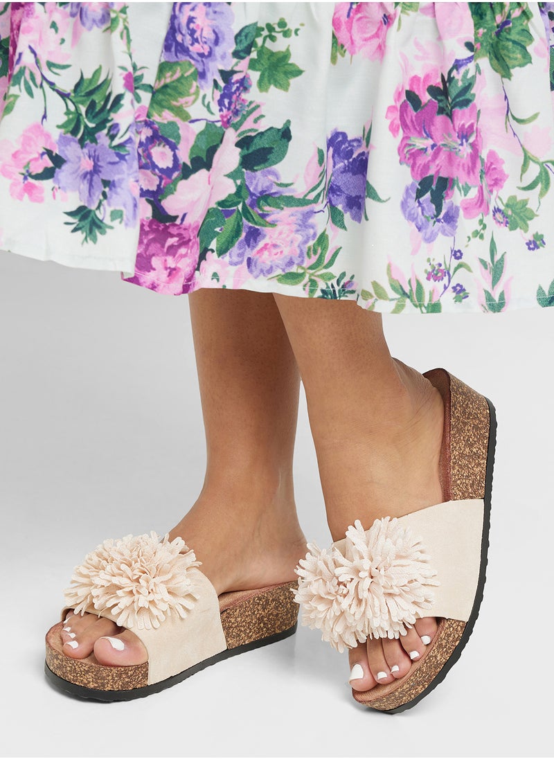 Oversized Floral  Flat Sandal