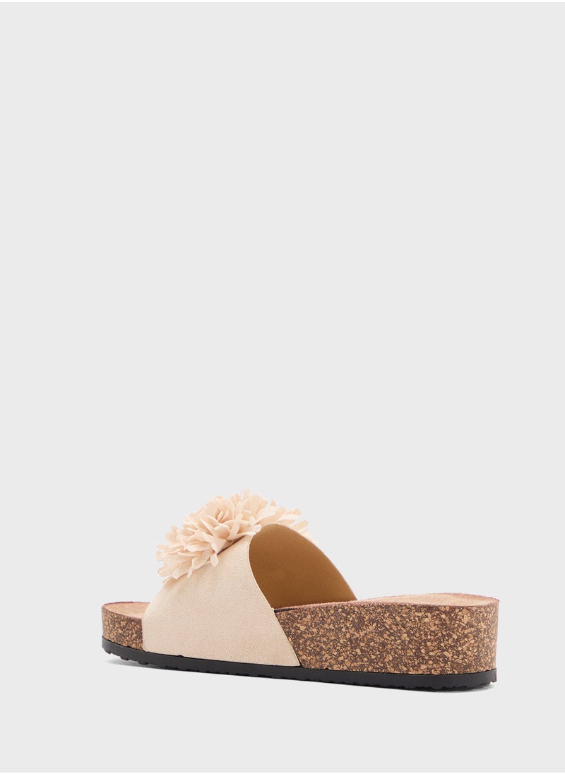 Oversized Floral  Flat Sandal