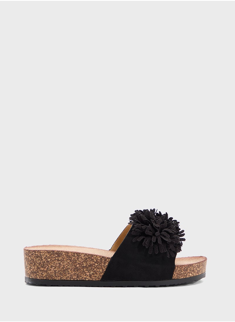 Oversized Floral  Flat Sandal