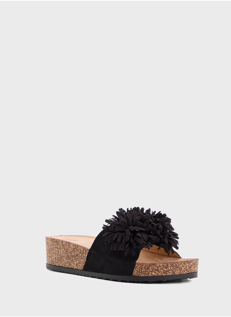 Oversized Floral  Flat Sandal