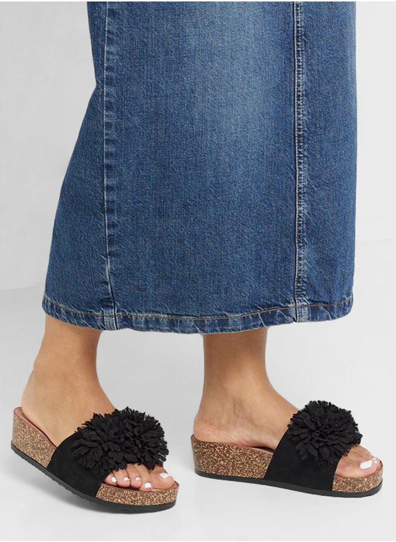 Oversized Floral  Flat Sandal