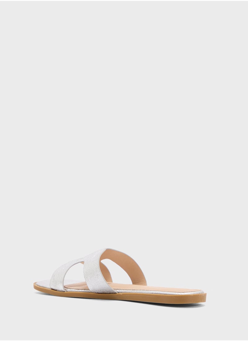 Cut Out Metallic Sandal