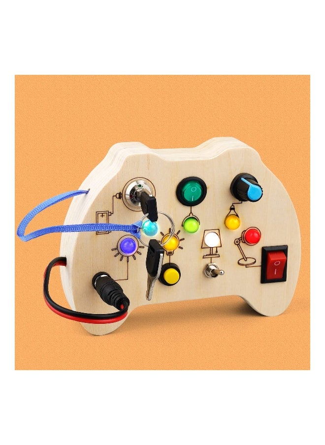 Busy Board with LED Light Toys for Toddlers, Montessori Toys with Toggle Switch, Sensory Toys for Toddlers 1-3, Travel Toys for Educational Toddler Activities for 1 2 3 4 Year Old Boys  Girls