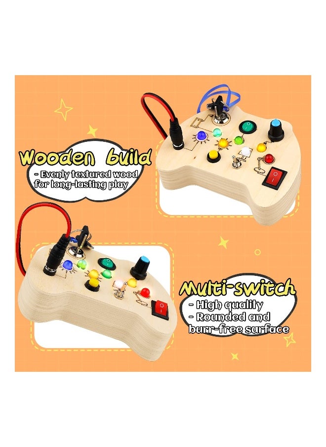 Busy Board with LED Light Toys for Toddlers, Montessori Toys with Toggle Switch, Sensory Toys for Toddlers 1-3, Travel Toys for Educational Toddler Activities for 1 2 3 4 Year Old Boys  Girls