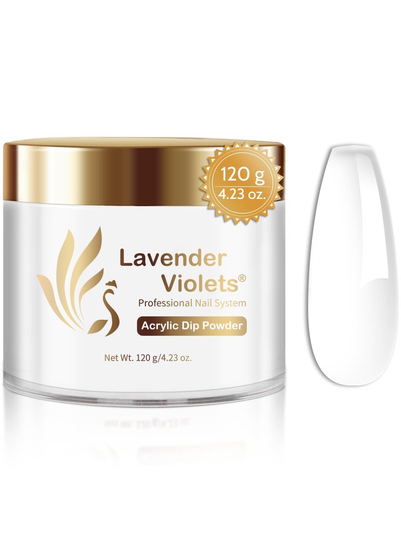 Lavender Violets 4 oz Clear Dip Powder for Nail - Build Powder Dipping Nails Manicure for Nail Carving Extensions Transparent Crystal Color Long Lasting Odor-Free DIY Salon at-home 120g L001