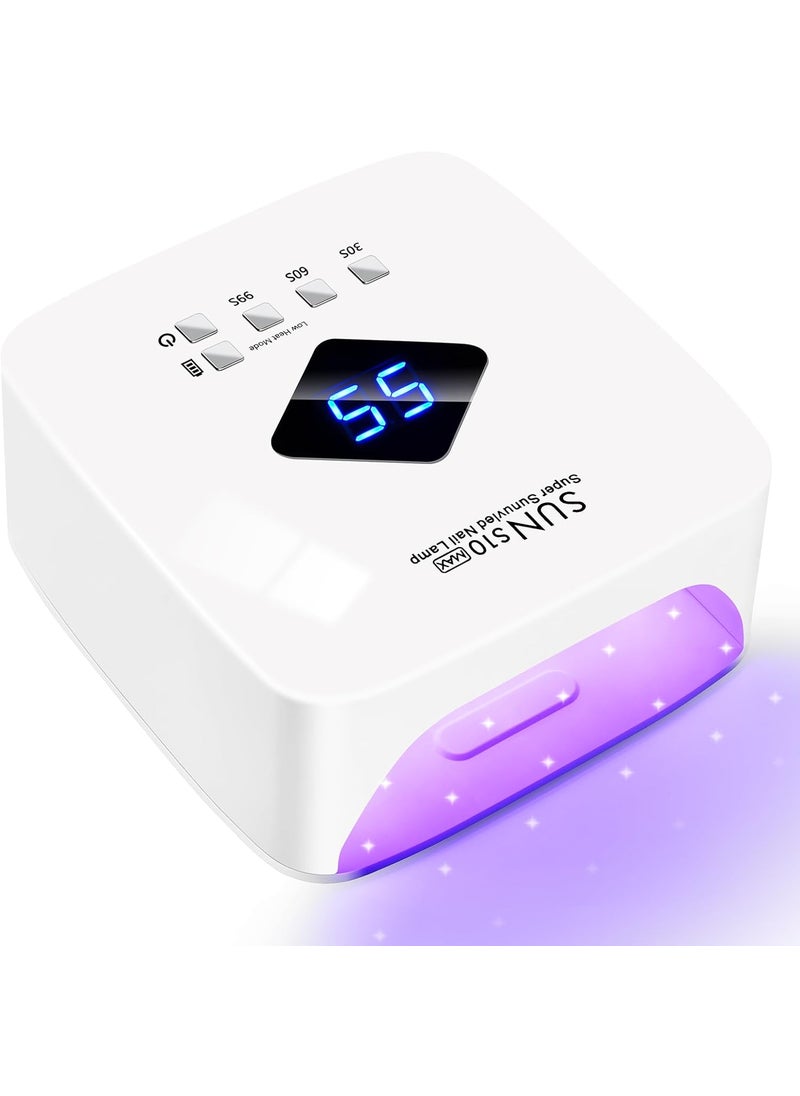 Cordless Rechargeable UV LED Nail Lamp, LKE 86W UV Light for Gel Nails UV Nail Light Nail Dryer with 3 Timer Setting Display Auto Sensor Professional Quick Dry Gel Polish Curing Lamp for Salon & Home
