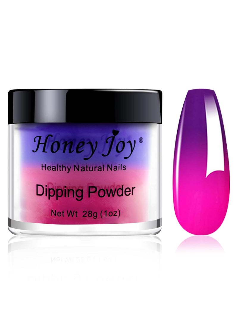 28g/Box Rose and Purple Temperature Color Change Dip Powder Nails Dipping Nails Long-lasting Nails No UV Light Needed, (W-No.17)