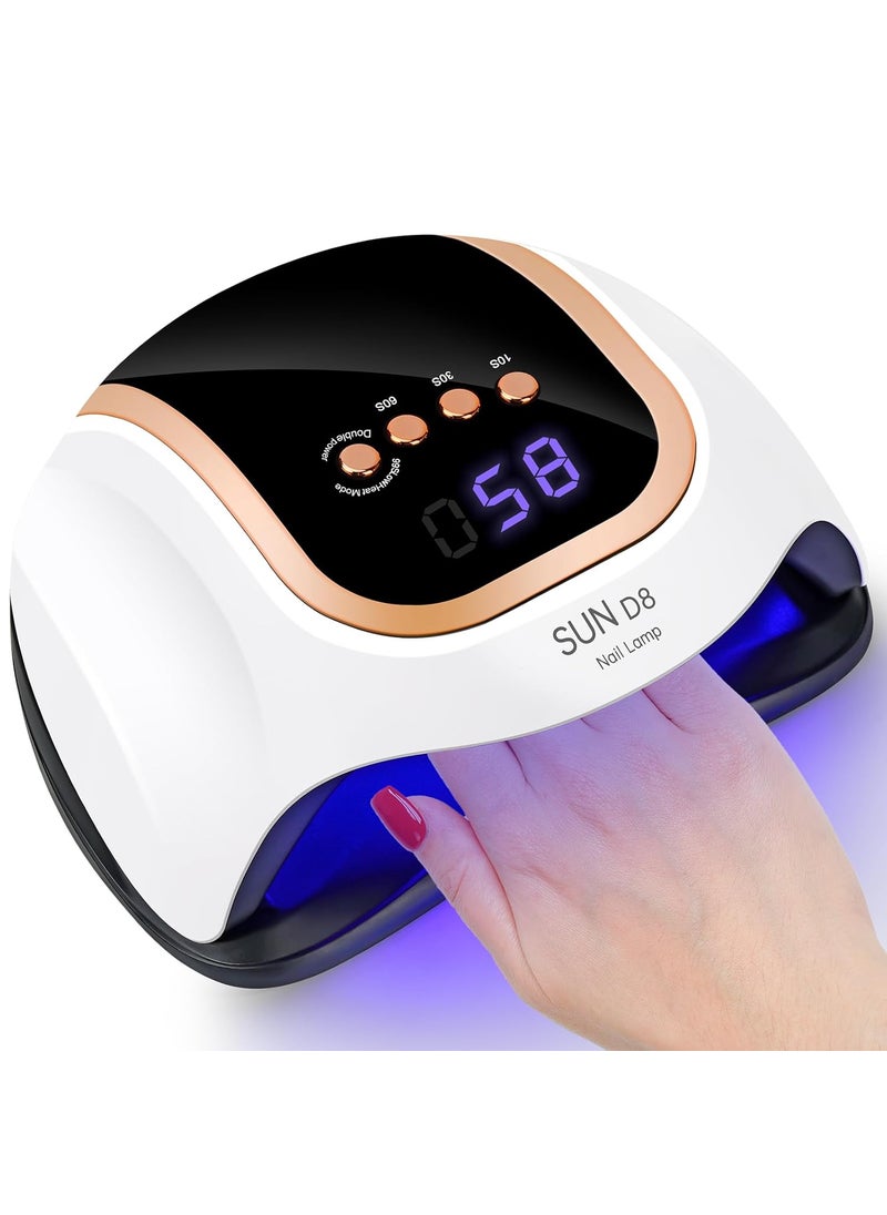 Wisdompark 268W UV LED Nail Lamp with LCD Touch Screen and 4 Timer Settings for Gel Nails (Gold)