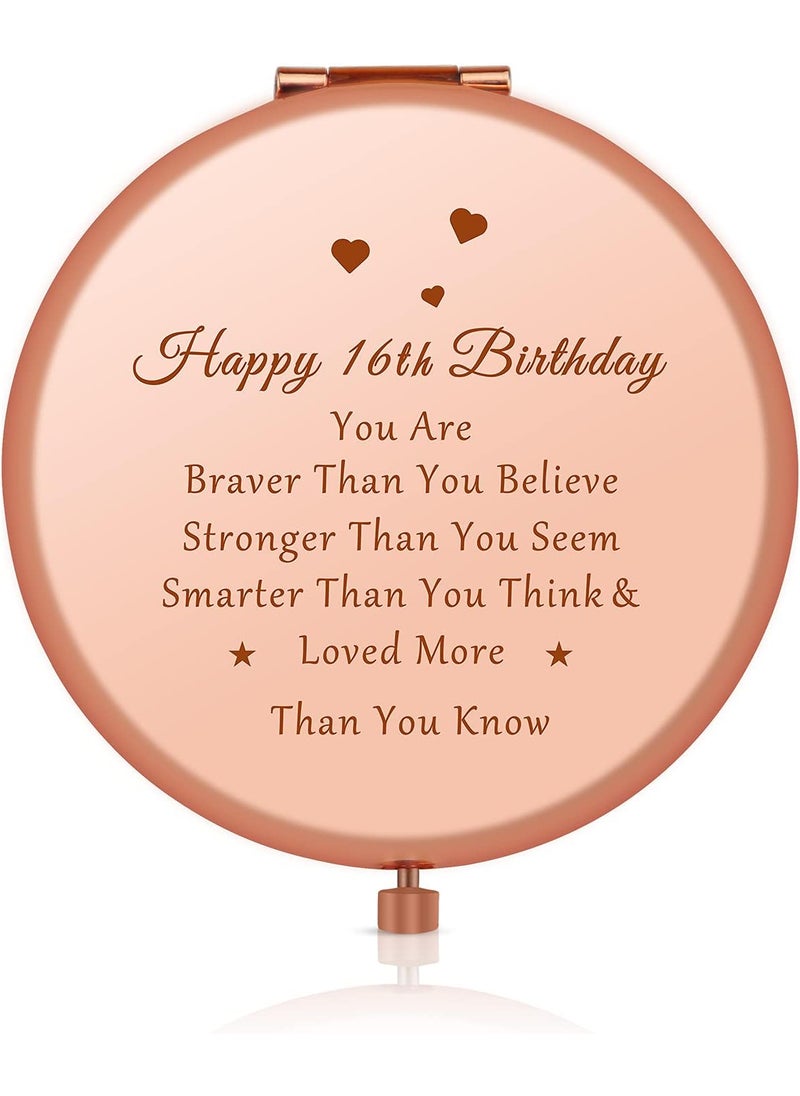 16th Birthday Gifts for Girl Sweet 16 Year Old Birthday Gifts Ideas for Girls Daughter Granddaughter Niece Travel Mirror Compact Makeup Mirror Birthday Gifts from Sister Friendship Gifts