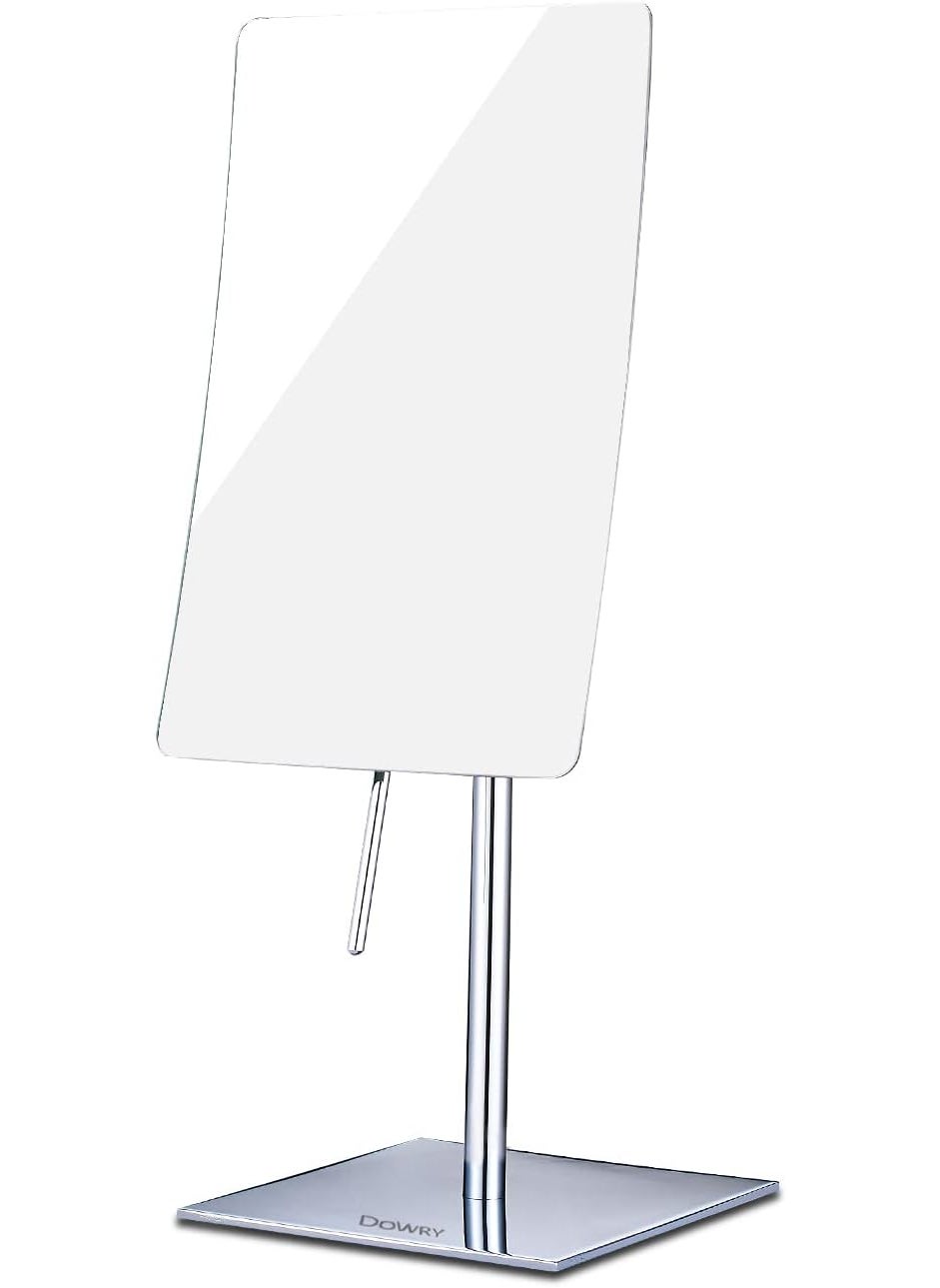 DOWRY 8 Inch 3X Magnified Tabletop Rectangular Adjustable Makeup Mirror,304 Stainless Steel,Polished Chrome 2234(3X)
