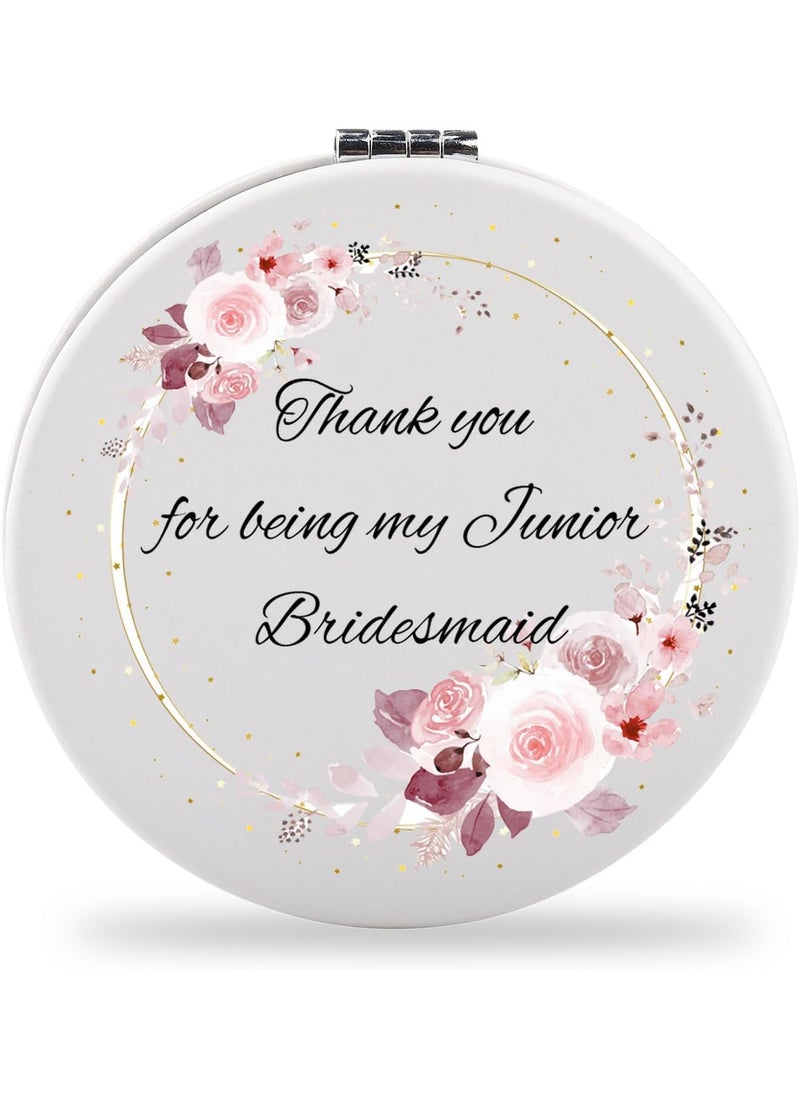 SEIRAA Junior Bridesmaid Makeup Mirror Jr Bridesmaid Gift Thank You for being My Junior Bridesmaid Gifts Junior Bridesmaid Proposal Gifts (Thank You)