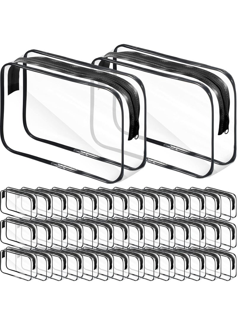 Reginary 36 Pieces Clear Makeup Bags Bulk Travel Toiletry Bags Transparent Cosmetic Pouches with Zipper Waterproof Portable PVC Plastic Zippered Organizer Cases for Women Men Vacation Travel Bathroom