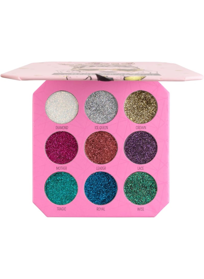 Profusion Cosmetics Majestic Gems 9 Shade Pressed Glitter Palette for Stunning Looks, Sparkle and Shine with Premium Makeup Kit, Get Lit and Glittery is Must Have Essential for Your Glam Squad