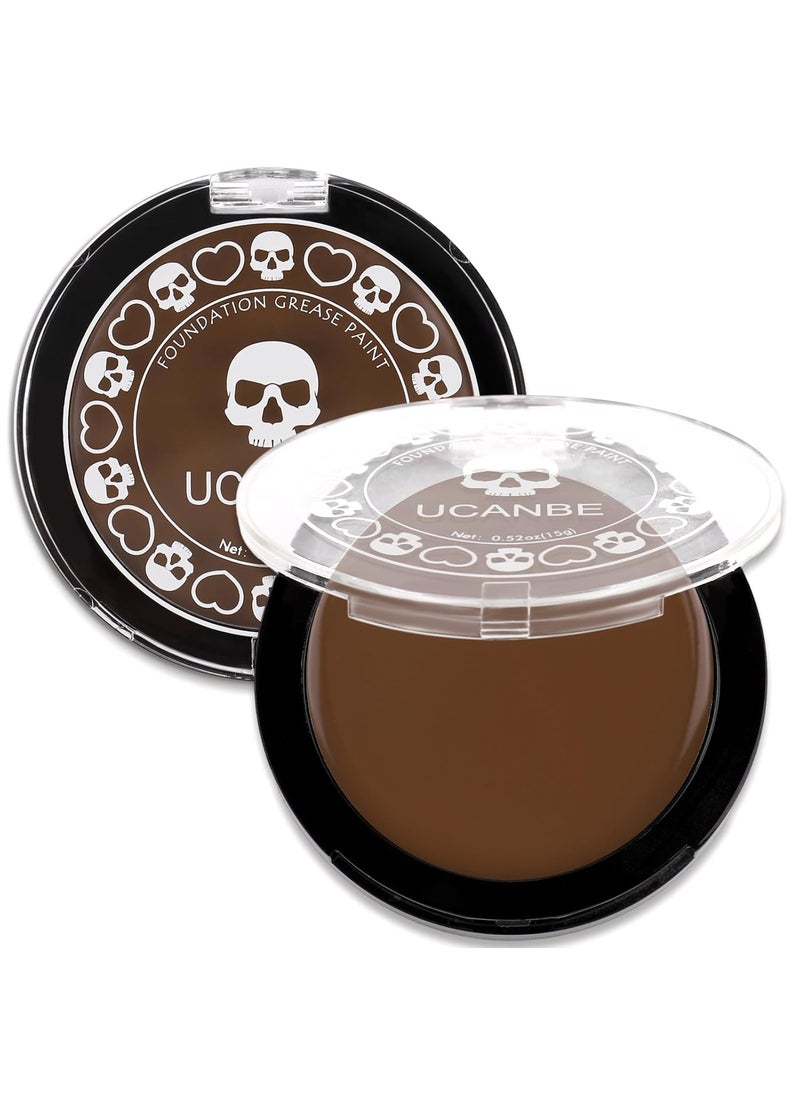UCANBE Brown Face Body Paint Makeup Foundation, Non-Toxic Greasepaint for Kids & Adult, Waterproof Cream Face Painting Kit for Halloween Werewolf Leopard Camo Hunting SFX Make Up, Cosplay & Costumes