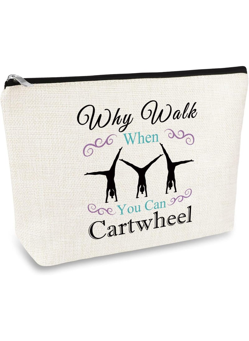 Gymnast Gift Gymnastics Makeup Bag for Women Gymnastics Lover Gift Funny Graduation Birthday Gift for Teen Girls Gymnastics Lover Gymnast Cosmetic Bag Inspirational Gift for Sister Friends Travel Bag