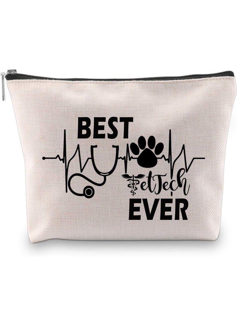 Vet Tech Gifts Best Vet Tech Ever Makeup Bag Veterinary Technician Supplies Veterinarian Travel Bag Veterinary Office Gifts Vet Tech School Gifts (Best Vet Tech Ever Gifts)