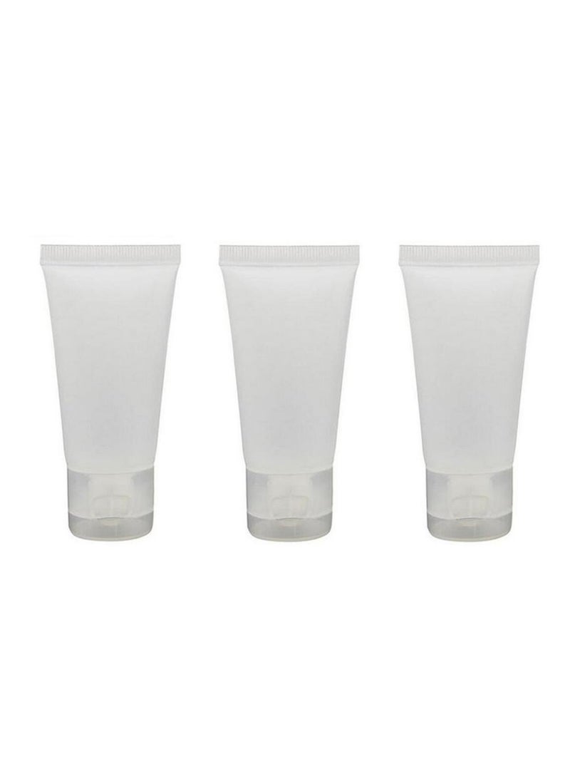 20Pcs 50ml/1.7oz Empty Refillable Clear Plastic Soft Tubes Cosmetic Sample Packing Storage Vial Container Bottle Jars Perfect For Facial Cleanser Lotion Shampoo Shower Gel