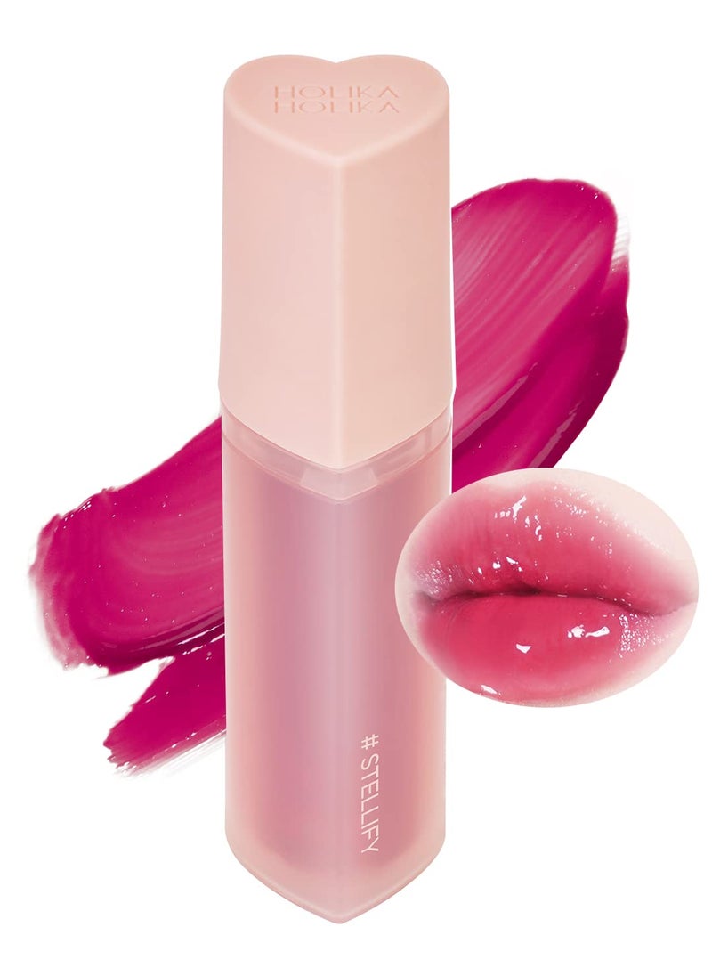 HOLIKA HOLIKA Heart Crush Bare Glaze Tint - K-Beauty Girlish & Juicy Color Lip Tint with Moisture Essence, Long-Lasting Moisture & High Shine, 0.1 fl.oz. (08 STELLIFY)