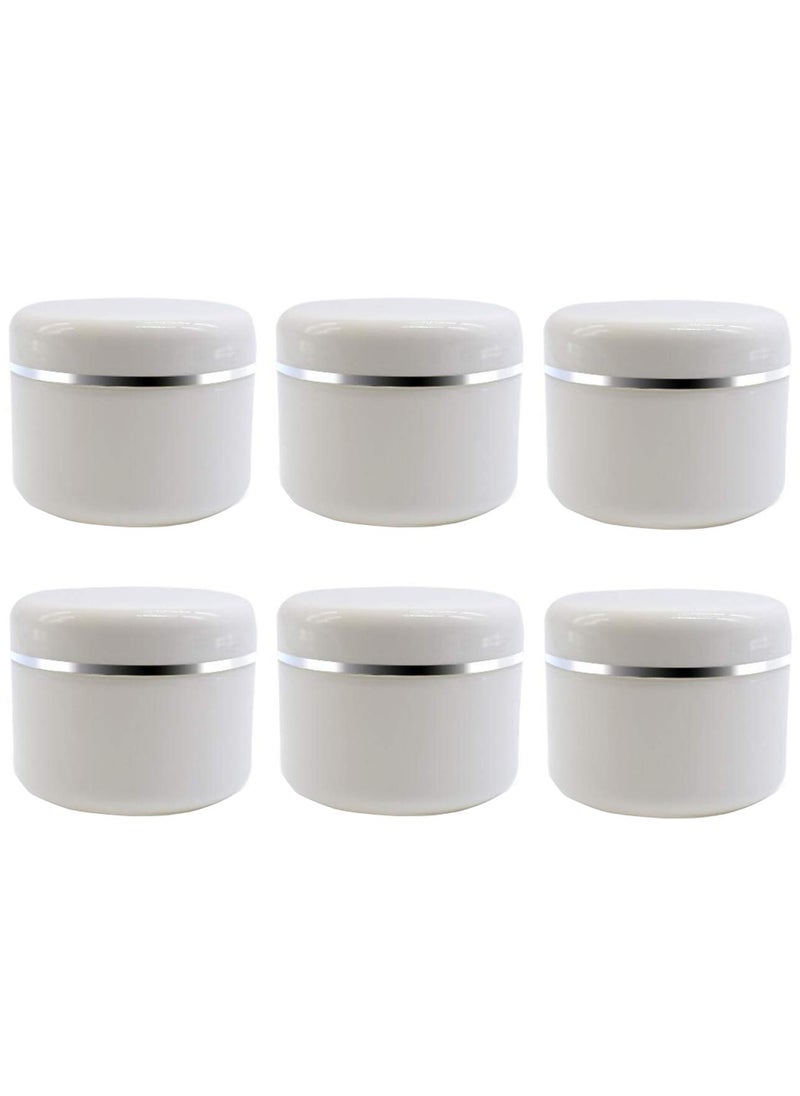 6Pcs 250Ml/8 oz White Empty Plastic Cosmetic Containers With Round Lid For Face Cream DIY Body Scrub Mask Lotion Storage Jar Pot Case