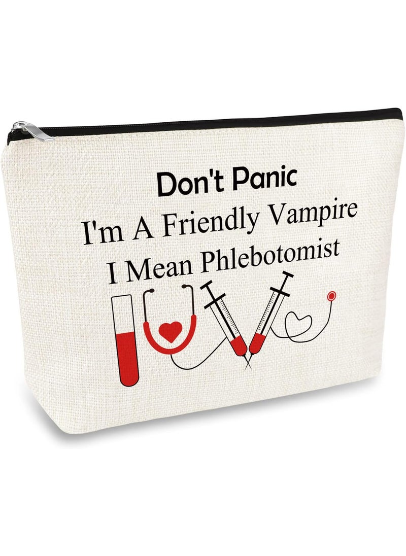Funny Nurses Makeup Bag Gift Phlebotomist Gifts Phlebotomy Technician Phlebotomist Nurse Gifts Cosmetic Bag Pouch for Women Nurses Day Birthday Gift for Technician Hematologist Medical Technologist