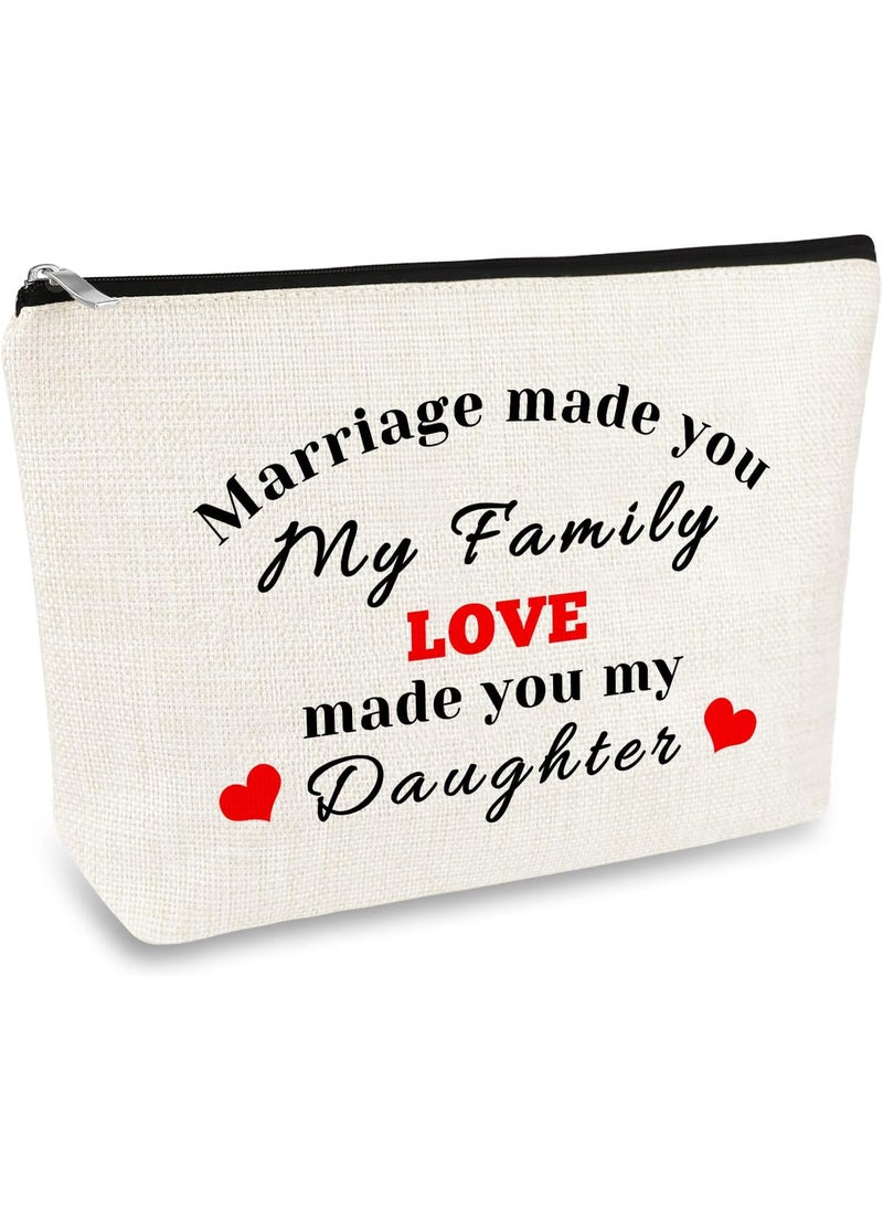 to My Daughter-in-Law Makeup Bag Daughter-in-Law Gift from Mother in Law Daughter In Law Wedding Bride Shower Gift Cosmetic Bag Birthday Gift for Daughter-in-Law Step Daughter Bonus Daughter
