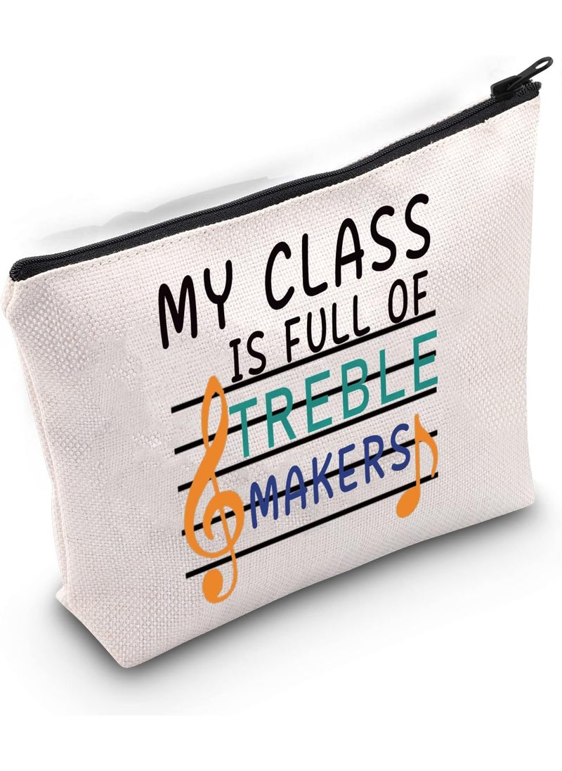 LEVLO Funny Band Teacher Cosmetic Bags Gifts My Class Is Full Of Treble Makers Makeup Bags Gifts for Educator Appreciation Day (Treble Makers)