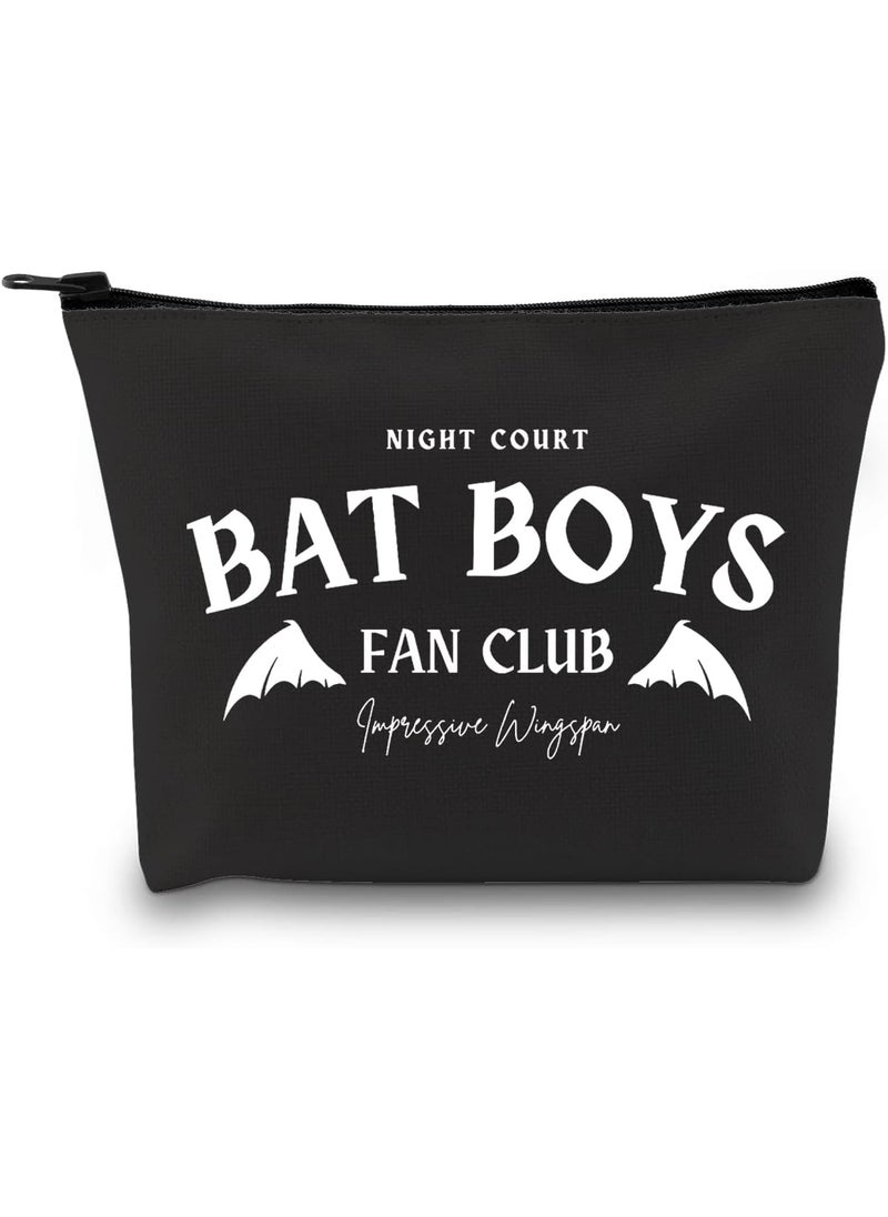 XYANFA Bat Boys Fan Club Makeup Bag The Night Court Book Lover Gift Rose Zipper Pouch (BAT BOYS FAN CLUB black)