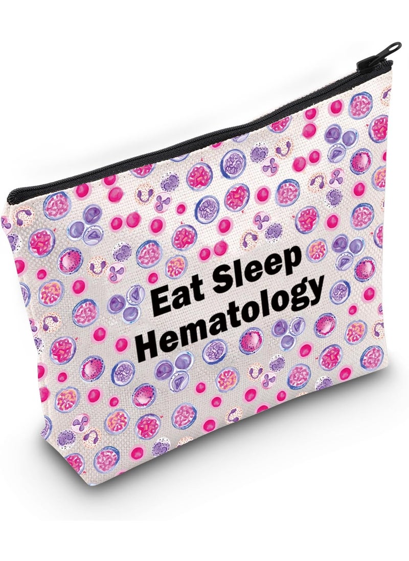 JXGZSO Funny Hematology Gift Eat Sleep Hematology Cosmetic Bag Hematologist Gift Biology Teacher Gift