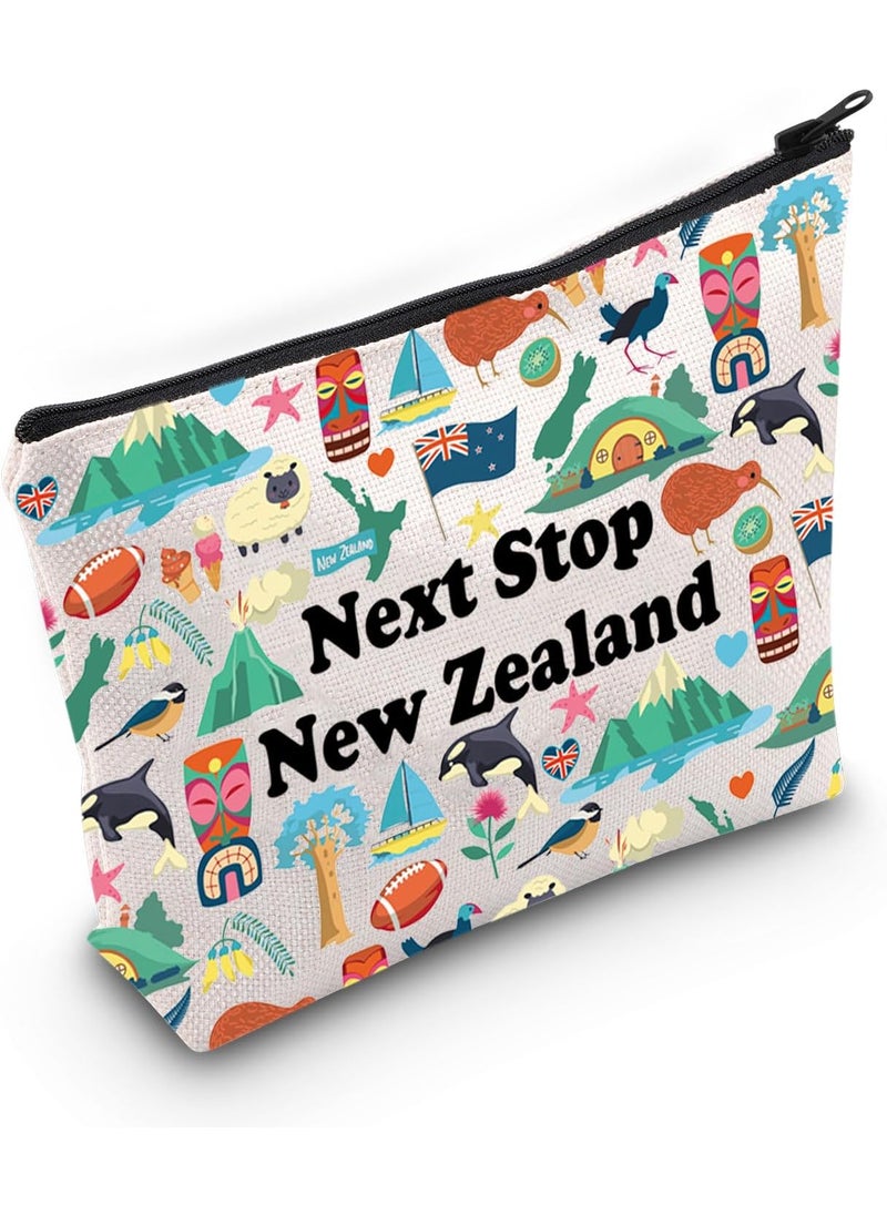 JXGZSO New Zealand Travel Gift Next Stop New Zealand Cosmetic Bag New Zealand Travel Pouch Bag New Zealand Vacation Gift