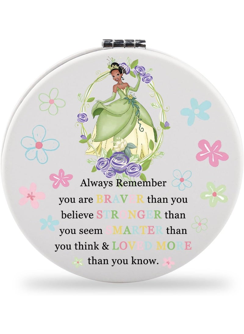 SEIRAA Princess Frog Pocket Mirror Tiana Gifts Tiana Makeup Mirror Tiana Merchandise Princess Frog Gifts (Green Princess)