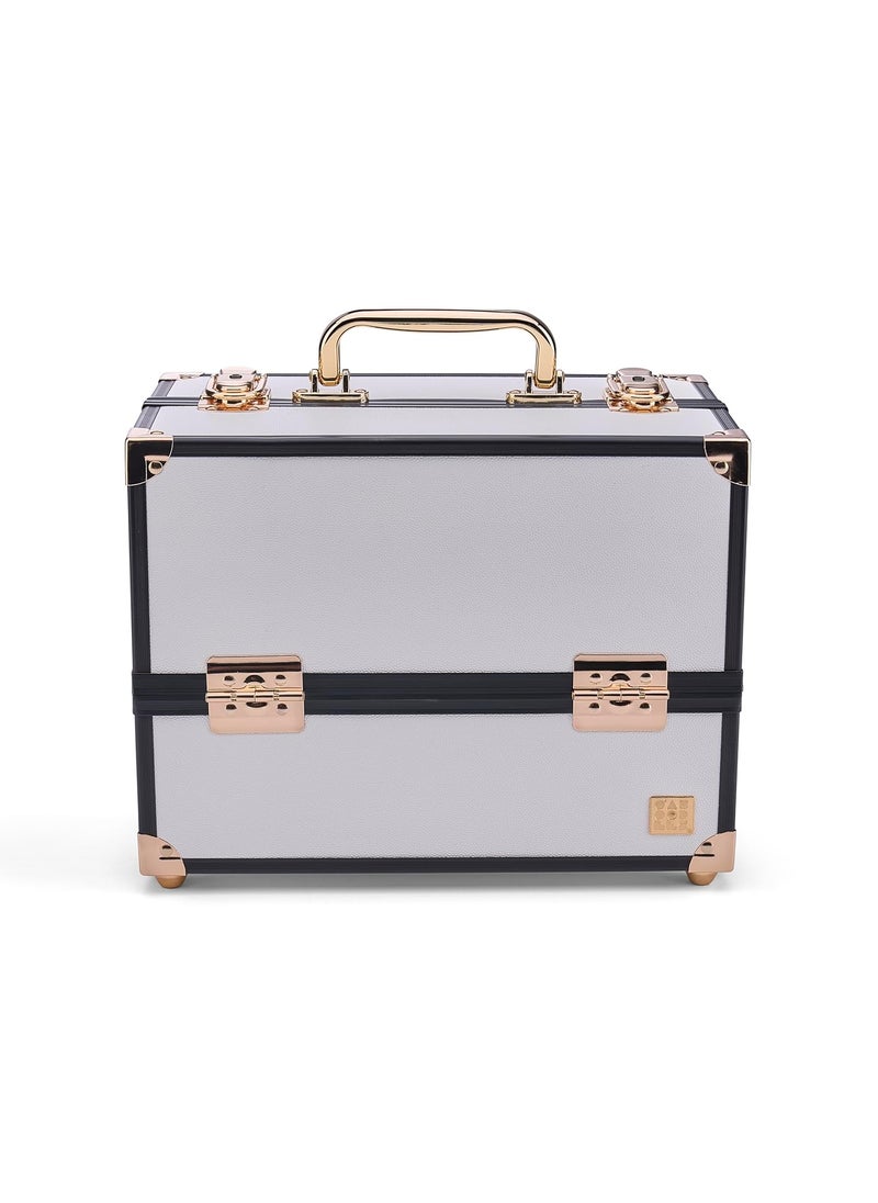 Caboodles Women's Make Me Over Train Case, White