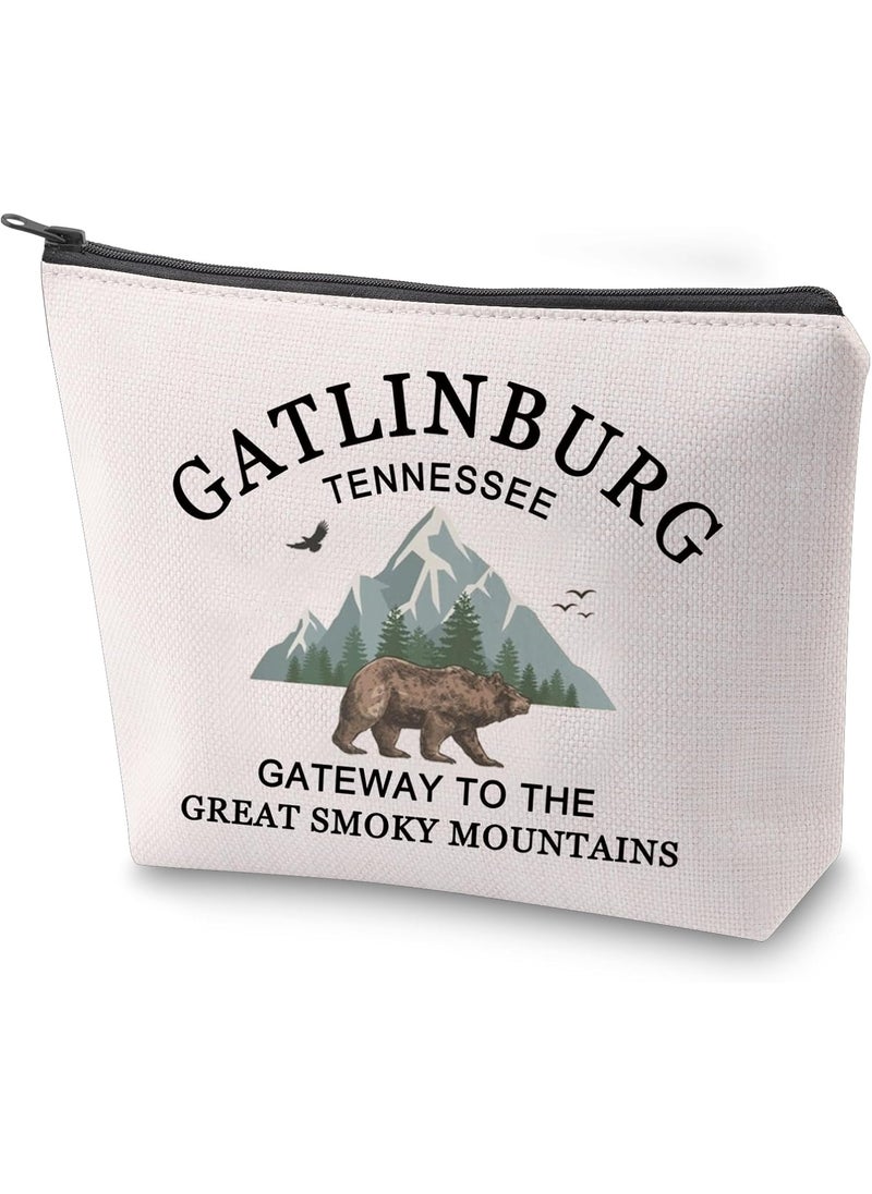 ZJXHPO Gatlinburg Tennessee Cosmetic Bag Smoky Mountains Makeup Bag With Zipper Gatlinburg Sunset Mountains Souvenir (Gatlinburg)