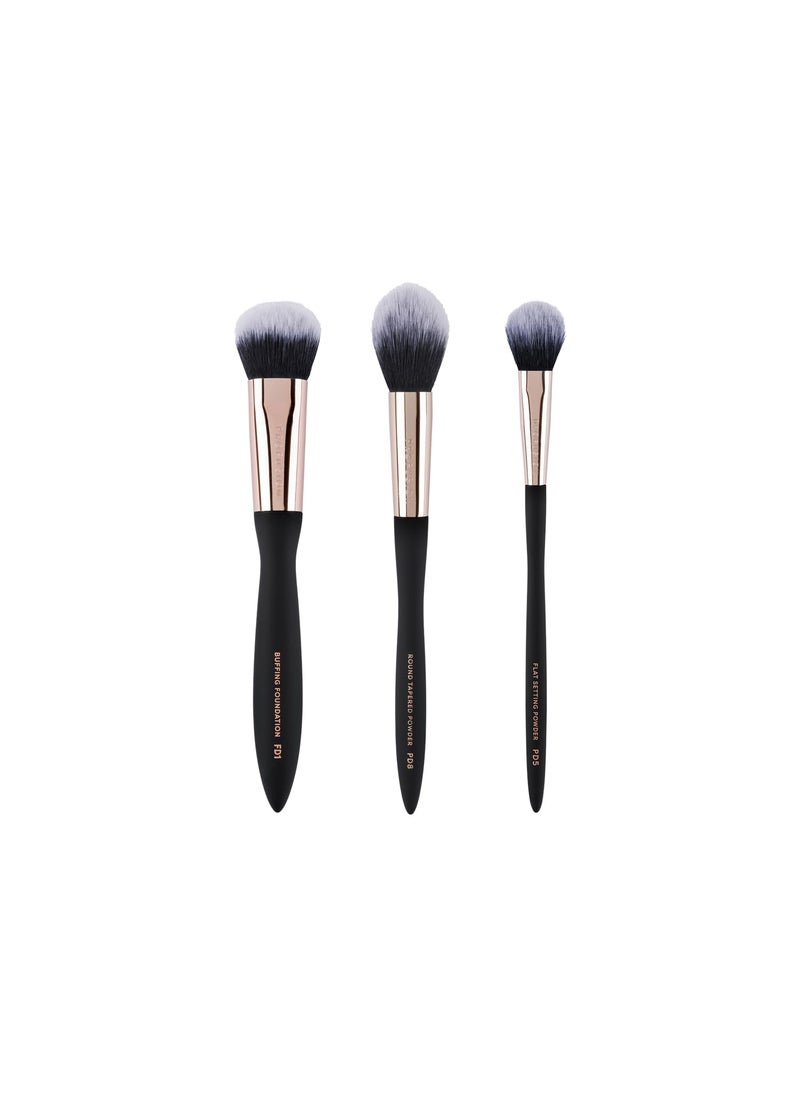 Profusion Cosmetics Artistry Face Essentials | 3-pc Artistry Face Brush Set