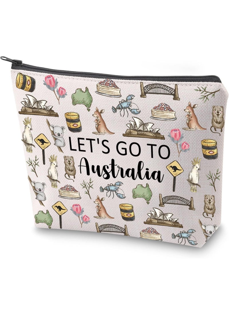 ZJXHPO Australia Trip Travel Case - Australia Travel Gift & Vacation Souvenir Makeup Bag With Zipper