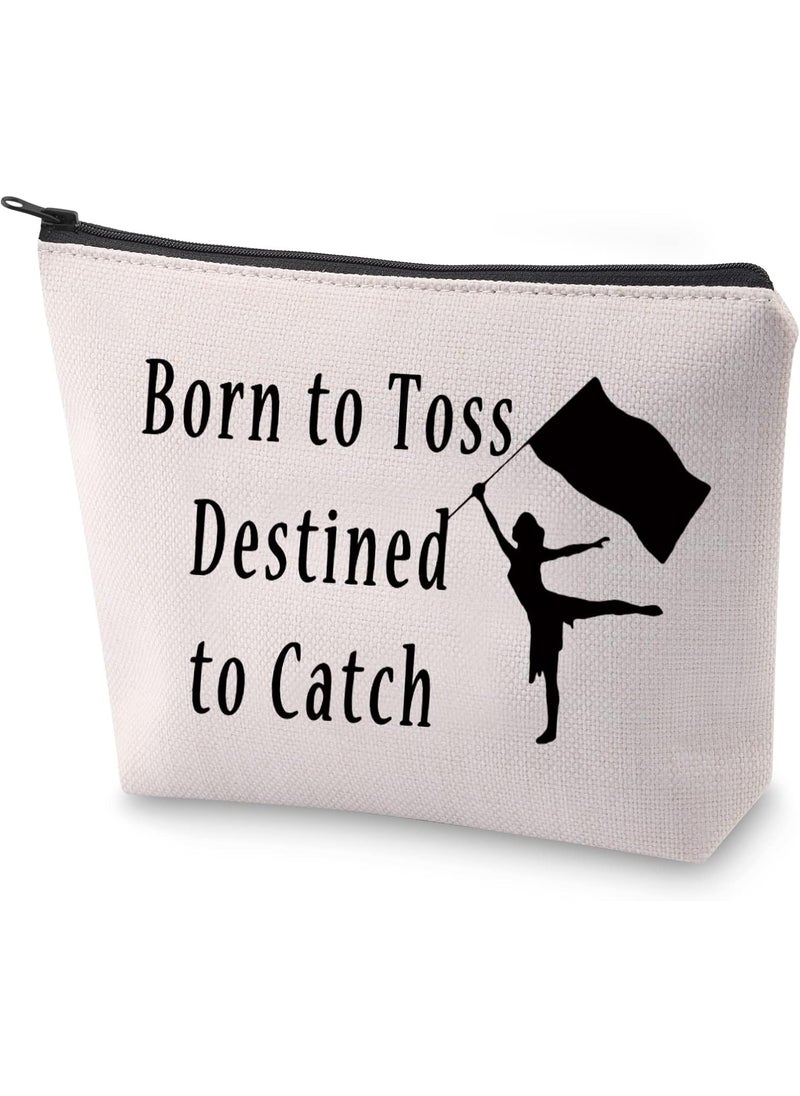BLUPARK Color Guar Gift Color Guard Cosmetic Bag Born to Toss Destined to Catch Makeup Organizer Pouch (Born to Toss)