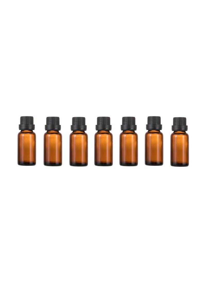 6Pcs Amber Glass Essential Oil Bottles with Orifice Reducer and Black Cap Empty Cosmetic Perfume Aromatherapy Storage Container Vial Pots Portable Refillable size 20ml/0.67oz