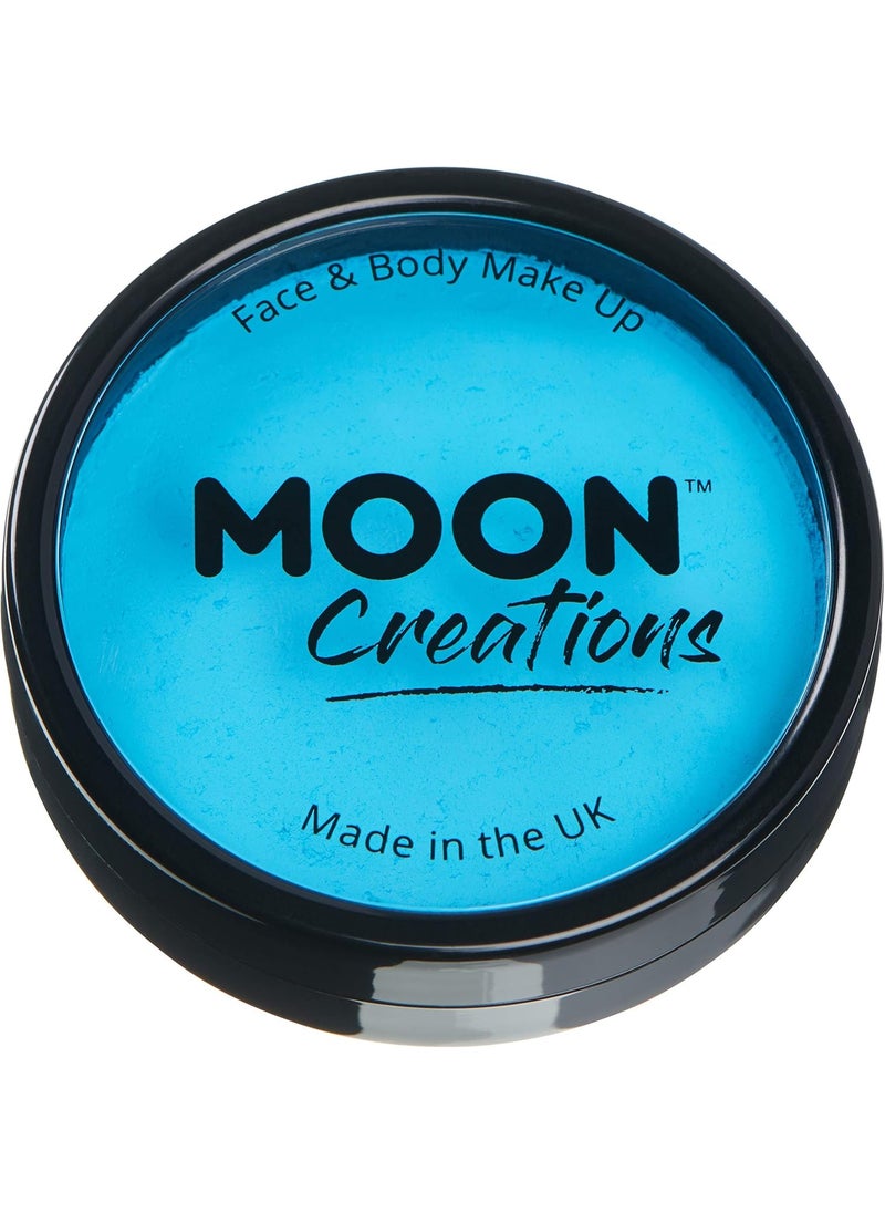 Pro Face & Body Paint Cake Pots by Moon Creations - Aqua - Professional Water Based Face Paint Makeup for Adults, Kids - 1.26oz