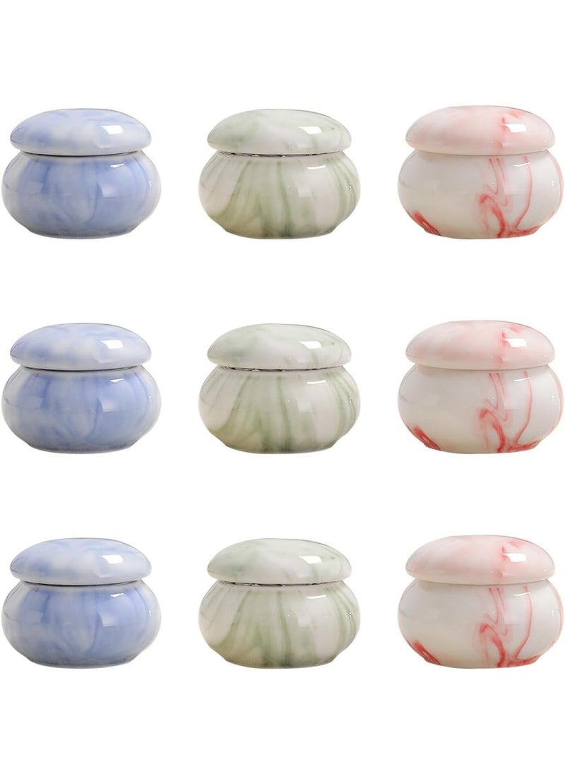 FOMIYES 9 pcs Ceramic airtight jar small container lip balm for women mini lotion bottles travel cosmetic container makeup container foundation bottle Miss condiment jar ceramics filling