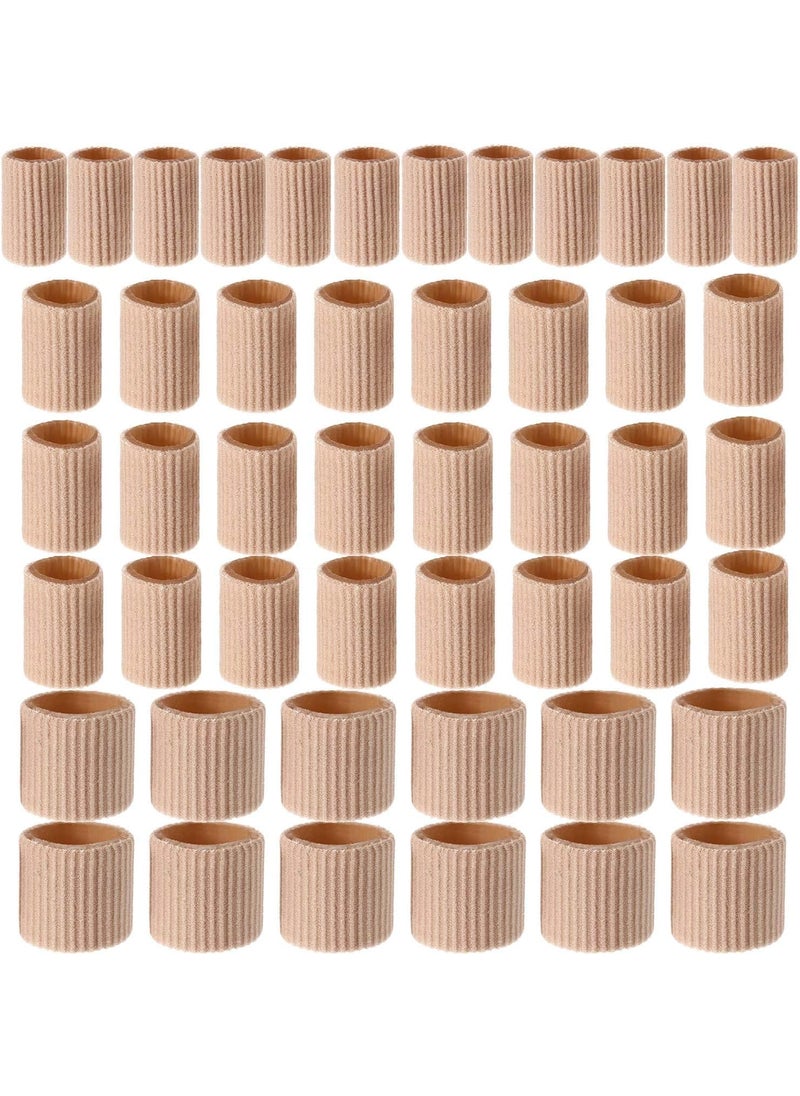 Blulu 48 Pieces Toe Cushion Tube 0.98 Inches Toe Tubes Sleeves Soft Gel Corn Pad Protectors for Cushions Corns, Blisters, Calluses, Toes and Fingers, 3 Size (Mixed Size Toe Cushion, 48 Pieces)