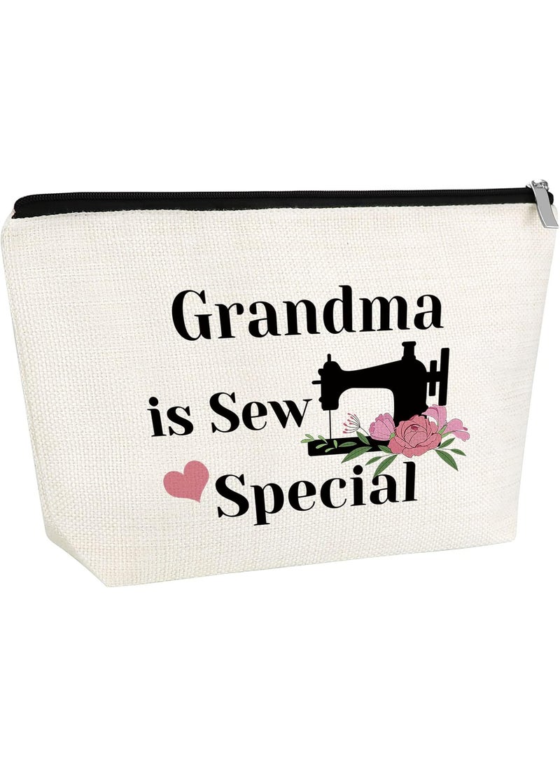 Mother's Day Gift for Women Grandma Gift Sewing Makeup Bag Quilting Gift Sewing Lover Gift Cosmetic Bag Birthday Gift Thank You Gift for Grandmother Seamstress Gift for Nana Mom Travel Pouch